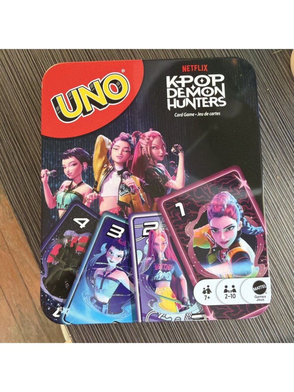 UNO Kpop Demon Hunters Card Game in A Decorative Tin For Kid, Adult & Family